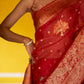 Janasya Red Organza Woven Leheriya Kanjeevaram Saree | Swadesiicart