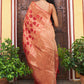 Janasya Red Organza Woven Ethnic Motifs Kanjeevaram Saree | Swadesiicart