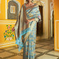 Janasya Grey Banarasi Silk Woven Floral Design Banarasi Saree | Swadesiicart