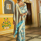 Janasya Grey Banarasi Silk Woven Floral Design Banarasi Saree | Swadesiicart