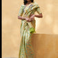 Janasya Light Green Banarasi Silk Woven Floral Design Banarasi Saree | Swadesiicart