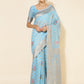 Janasya Sky Blue Chanderi Silk Ethnic Motifs Woven Design Saree | Swadesiicart