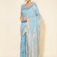 Janasya Sky Blue Chanderi Silk Ethnic Motifs Woven Design Saree | Swadesiicart