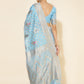 Janasya Sky Blue Chanderi Silk Ethnic Motifs Woven Design Saree | Swadesiicart