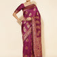 Janasya Wine Banarasi Silk Woven Ethnic Motifs Banarasi Silk Saree | Swadesiicart