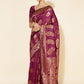 Janasya Wine Banarasi Silk Woven Ethnic Motifs Banarasi Silk Saree | Swadesiicart