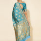 Janasya Turquoise Blue Banarasi Silk Woven Ethnic Motifs Banarasi Silk Saree | Swadesiicart