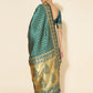 Janasya Peacock Green Silk Woven Ethnic Motifs Banarasi Silk Saree | Swadesiicart