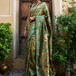 Janasya Green Paithani Silk Woven Bagh Design Paithani Silk Saree | Swadesiicart