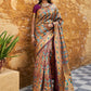 Janasya Wine Paithani Silk Woven Bagh Design Paithani Silk Saree | Swadesiicart