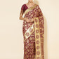 Janasya Wine Chanderi Silk Woven Paisley Chanderi Silk Saree | Swadesiicart