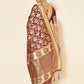 Janasya Wine Chanderi Silk Woven Paisley Chanderi Silk Saree | Swadesiicart