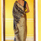 Janasya Navy Blue Banarasi Silk Woven Ethnic Motifs Banarasi Silk Saree | Swadesiicart