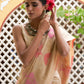 Janasya Cream Chanderi Silk Ethnic Motifs Woven Design Saree | Swadesiicart