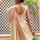 Janasya Cream Chanderi Silk Ethnic Motifs Woven Design Saree | Swadesiicart