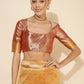 Janasya Yellow Organza Woven Ethnic Motifs Kanjeevaram Saree | Swadesiicart
