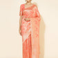 Janasya Peach Chanderi Silk Floral Woven Design Saree | Swadesiicart