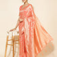 Janasya Peach Chanderi Silk Floral Woven Design Saree | Swadesiicart