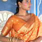 Janasya Yellow Chanderi Silk Woven Geometric Chanderi Silk Saree | Swadesiicart