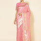 Janasya Light Pink Chanderi Silk Floral Woven Design Saree | Swadesiicart