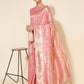 Janasya Light Pink Chanderi Silk Floral Woven Design Saree | Swadesiicart