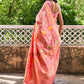 Janasya Light Pink Banarasi Silk Woven Floral Design Banarasi Saree | Swadesiicart
