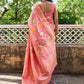 Janasya Light Pink Banarasi Silk Woven Floral Design Banarasi Saree | Swadesiicart