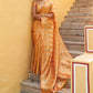 Janasya Yellow Organza Woven Leheriya Kanjeevaram Saree | Swadesiicart