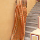 Janasya Yellow Organza Woven Leheriya Kanjeevaram Saree | Swadesiicart