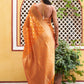 Janasya Yellow Organza Woven Dual Tone Ethnic Motif Design Kanjeevaram Saree | Swadesiicart