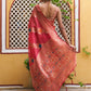 Janasya Pink Organza Woven Leheriya Kanjeevaram Saree | Swadesiicart