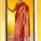 Janasya Pink Organza Woven Geometric Design Kanjeevaram Saree | Swadesiicart
