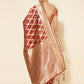 Janasya Maroon Organza Floral Saree | Swadesiicart