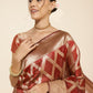 Janasya Maroon Organza Floral Saree | Swadesiicart