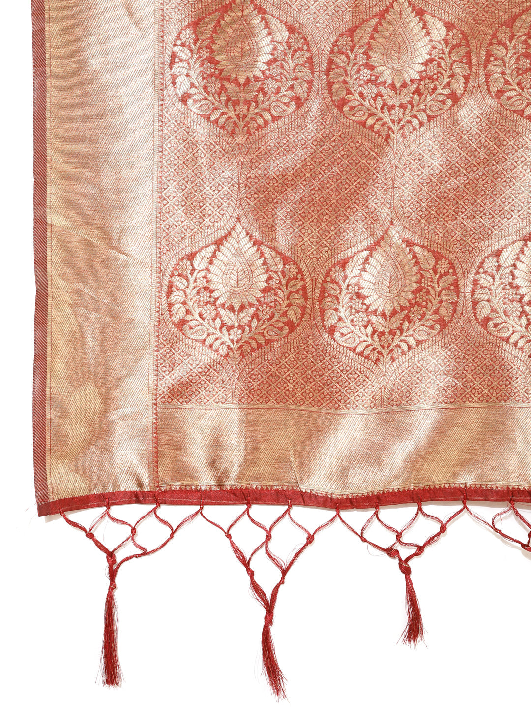 Janasya Maroon Organza Floral Saree | Swadesiicart