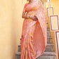 Janasya Light Pink Chanderi Silk Ethnic Motifs Woven Design Saree | Swadesiicart