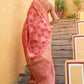 Janasya Pink Organza Woven Ethnic Motifs Kanjeevaram Saree | Swadesiicart