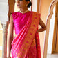 Janasya Fushia Pink Paithani Silk Woven Ethnic Motifs Paithani Silk Saree | Swadesiicart