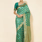 Janasya Rama Green Banarasi Silk Ethnic Motifs Woven Design Saree | Swadesiicart