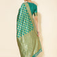 Janasya Rama Green Banarasi Silk Ethnic Motifs Woven Design Saree | Swadesiicart