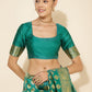 Janasya Rama Green Banarasi Silk Ethnic Motifs Woven Design Saree | Swadesiicart