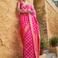 Janasya Rani Pink Banarasi Silk Ethnic Motifs Woven Design Saree | Swadesiicart