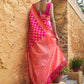 Janasya Rani Pink Banarasi Silk Ethnic Motifs Woven Design Saree | Swadesiicart