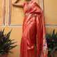 Janasya Red Paithani Silk Woven Ethnic Motifs Paithani Silk Saree | Swadesiicart
