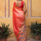 Janasya Red Paithani Silk Woven Ethnic Motifs Paithani Silk Saree | Swadesiicart