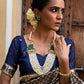 Janasya Navy Blue Paithani Silk Woven Ethnic Motifs Paithani Silk Saree | Swadesiicart