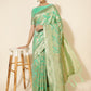 Janasya Green Chanderi Silk Floral Woven Design Saree | Swadesiicart