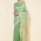 Janasya Green Chanderi Silk Floral Woven Design Saree | Swadesiicart