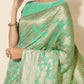 Janasya Green Chanderi Silk Floral Woven Design Saree | Swadesiicart