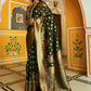 Janasya Dark Green Organza Woven Ethnic Motifs Kanjeevaram Saree | Swadesiicart